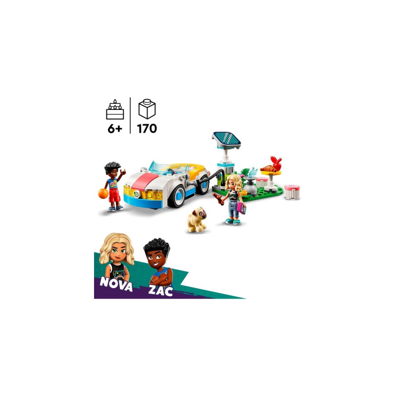 LEGO 42609 Friends E-Auto mit Ladestation, Konstruktionsspielzeug