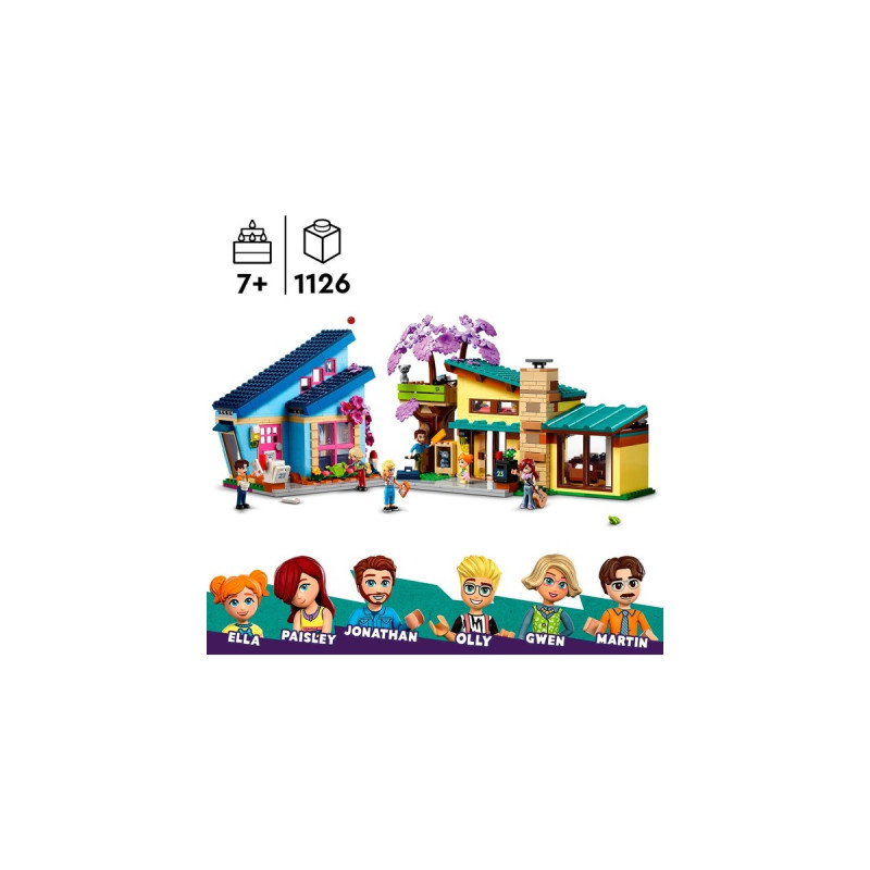 LEGO 42620 Friends Ollys und Paisleys Familien Haus, Konstruktionsspielzeug