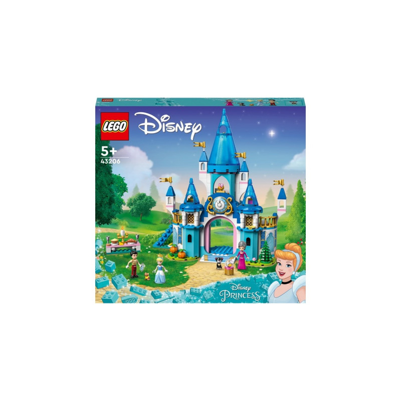 LEGO 43206 Disney Princess Cinderellas Schloss, Konstruktionsspielzeug(Mit 3 Mini-Puppen inkl. Prinzessin Cinderella)