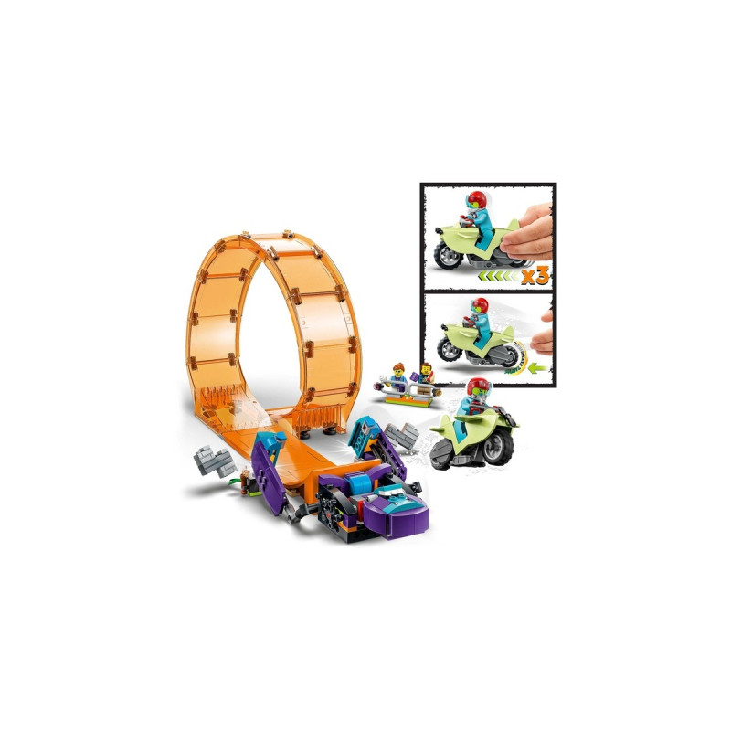 LEGO 60338 City Stuntz Schimpansen-Stuntlooping, Konstruktionsspielzeug(Action-Spielzeug mit Rampe, Stunt-Motorrad und 3 Minifiguren)