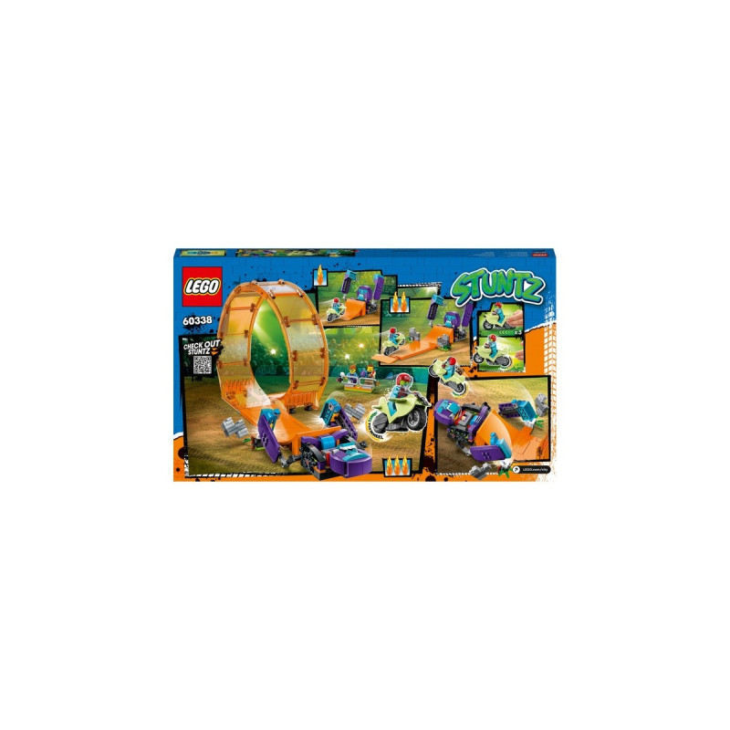 LEGO 60338 City Stuntz Schimpansen-Stuntlooping, Konstruktionsspielzeug(Action-Spielzeug mit Rampe, Stunt-Motorrad und 3 Minifiguren)