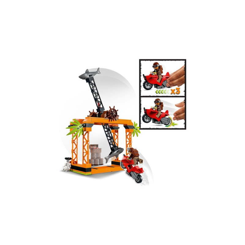 LEGO 60342 City Stuntz Haiangriff-Stuntchallenge, Konstruktionsspielzeug(Inkl. Motorrad und Stunt Racer Minifigur)
