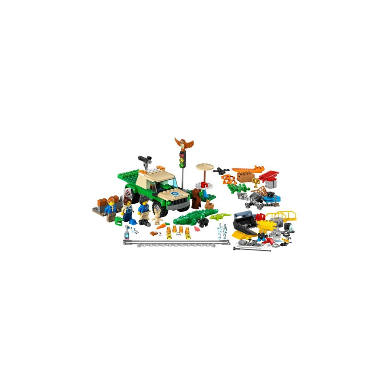 LEGO 60353 City Tierrettungsmissionen, Konstruktionsspielzeug(Interaktives digitales Abenteurspielset mit Pickup, 3 Minifiguren und Tierfiguren)