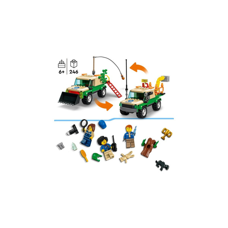 LEGO 60353 City Tierrettungsmissionen, Konstruktionsspielzeug(Interaktives digitales Abenteurspielset mit Pickup, 3 Minifiguren und Tierfiguren)