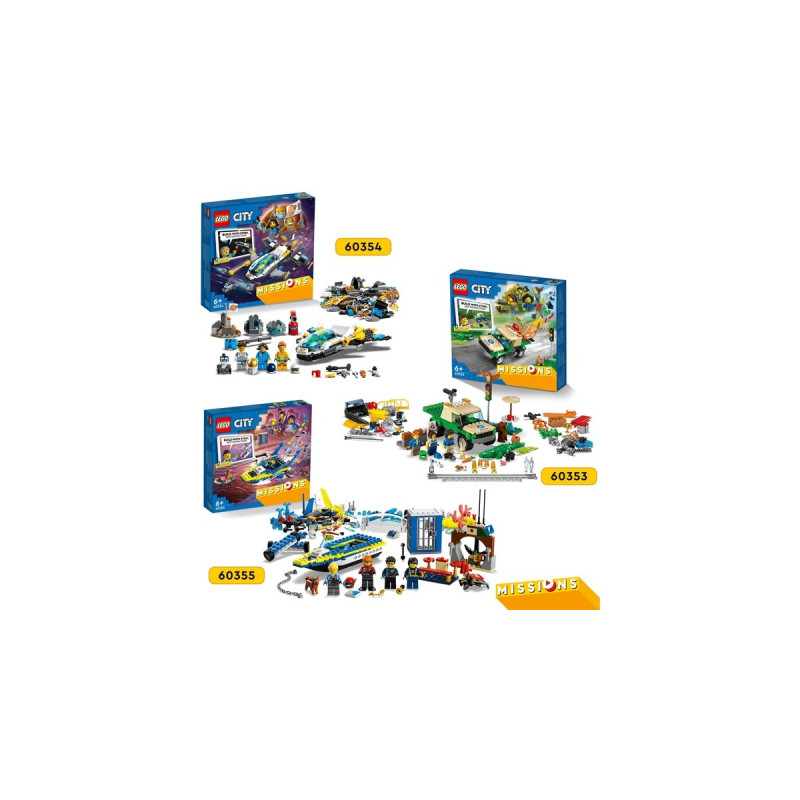 LEGO 60353 City Tierrettungsmissionen, Konstruktionsspielzeug(Interaktives digitales Abenteurspielset mit Pickup, 3 Minifiguren und Tierfiguren)