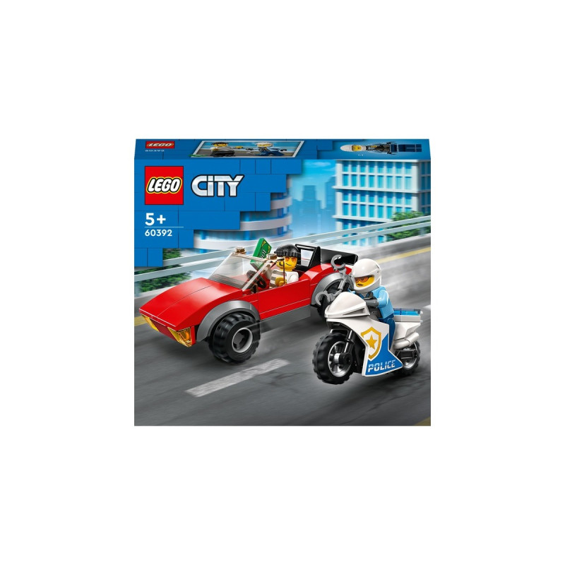 LEGO 60392 City Verfolgungsjagd mit dem Polizeimotorrad, Konstruktionsspielzeug