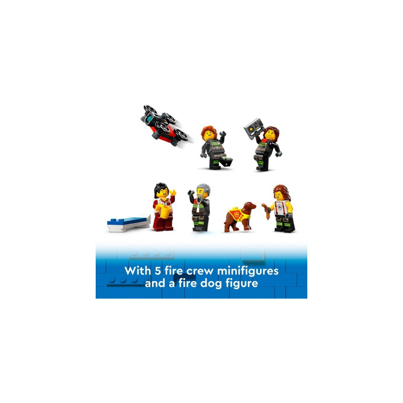 LEGO 60414 City Feuerwehrstation mit Drehleiterfahrzeug, Konstruktionsspielzeug