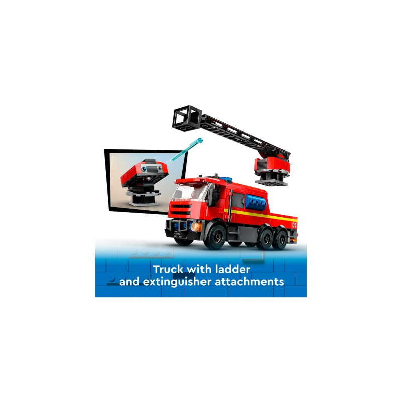LEGO 60414 City Feuerwehrstation mit Drehleiterfahrzeug, Konstruktionsspielzeug