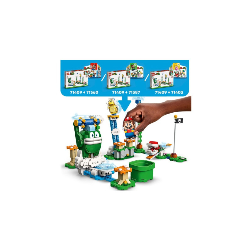 LEGO 71409 Super Mario Maxi-Spikes Wolken-Challenge – Erweiterungsset, Konstruktionsspielzeug(Set mit 3 Gegner Figuren inkl. Bumerang-Bruder und Piranha-Pflanze)