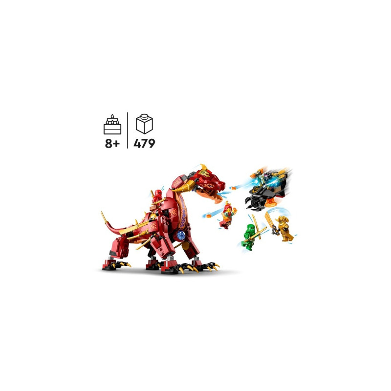LEGO 71793 Ninjago Wyldfires Lavadrache, Konstruktionsspielzeug