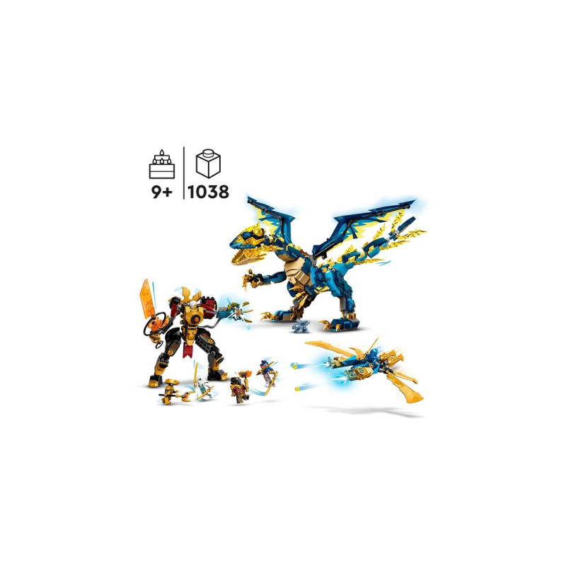 LEGO 71796 Ninjago Kaiserliches Mech-Duell gegen den Elementardrachen, Konstruktionsspielzeug