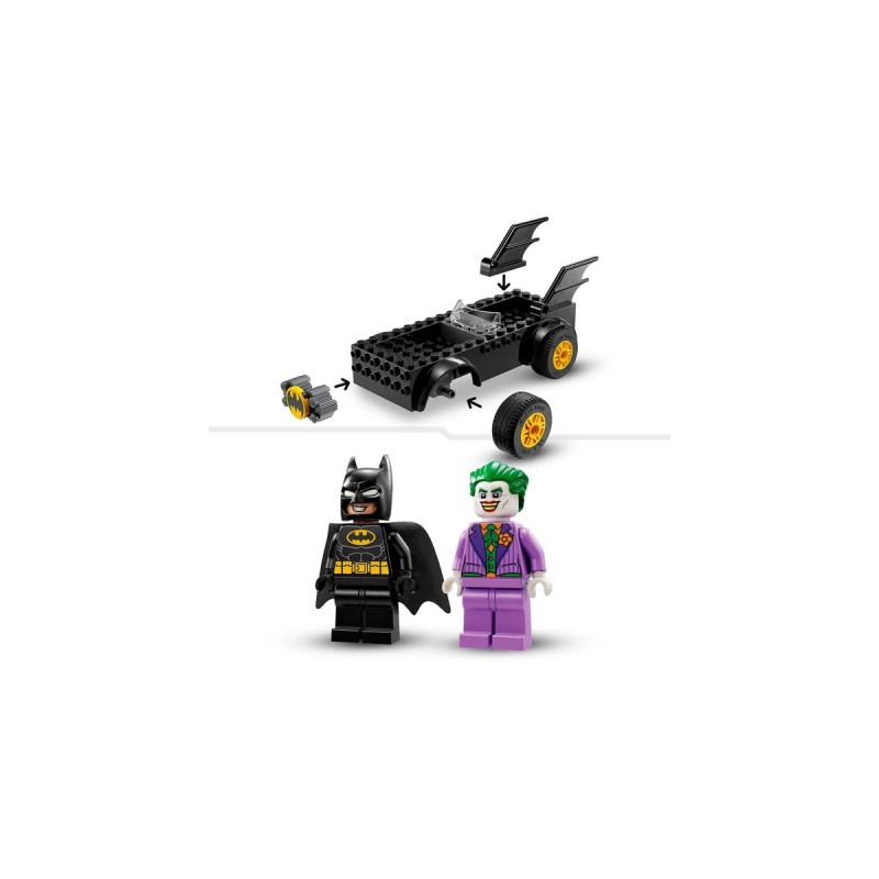LEGO 76264 DC Super Heroes Verfolgungsjagd im Batmobile: Batman vs. Joker, Konstruktionsspielzeug
