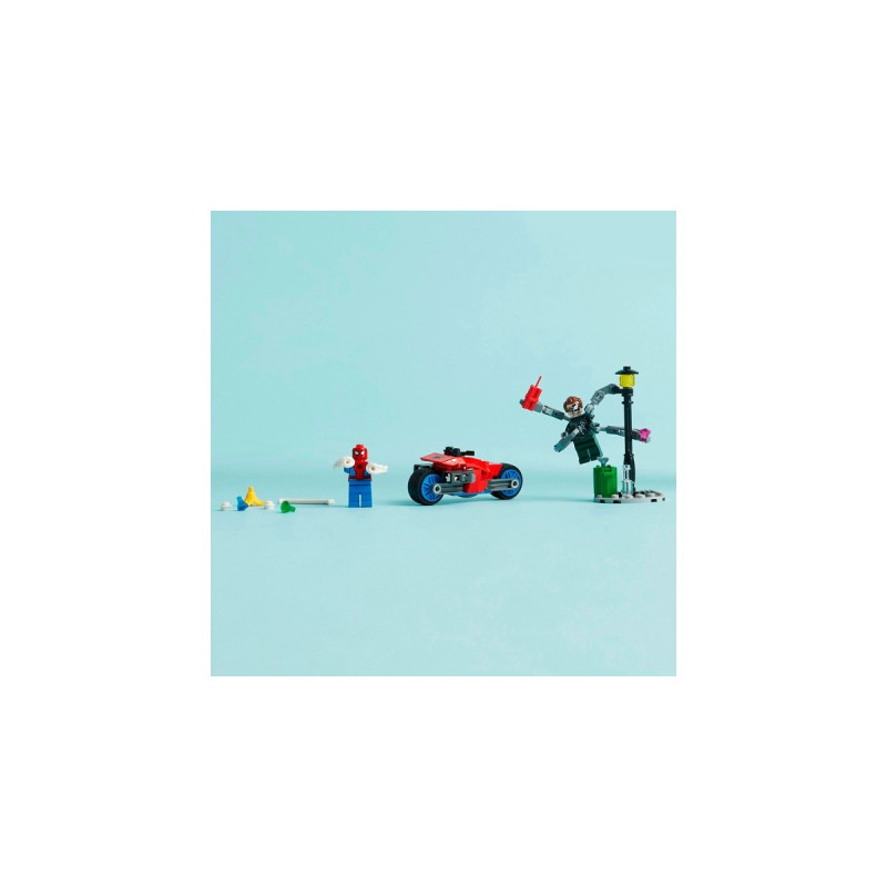 LEGO 76275 Marvel Super Heroes Motorrad-Verfolgungsjagd: Spider-Man vs. Doc Ock, Konstruktionsspielzeug