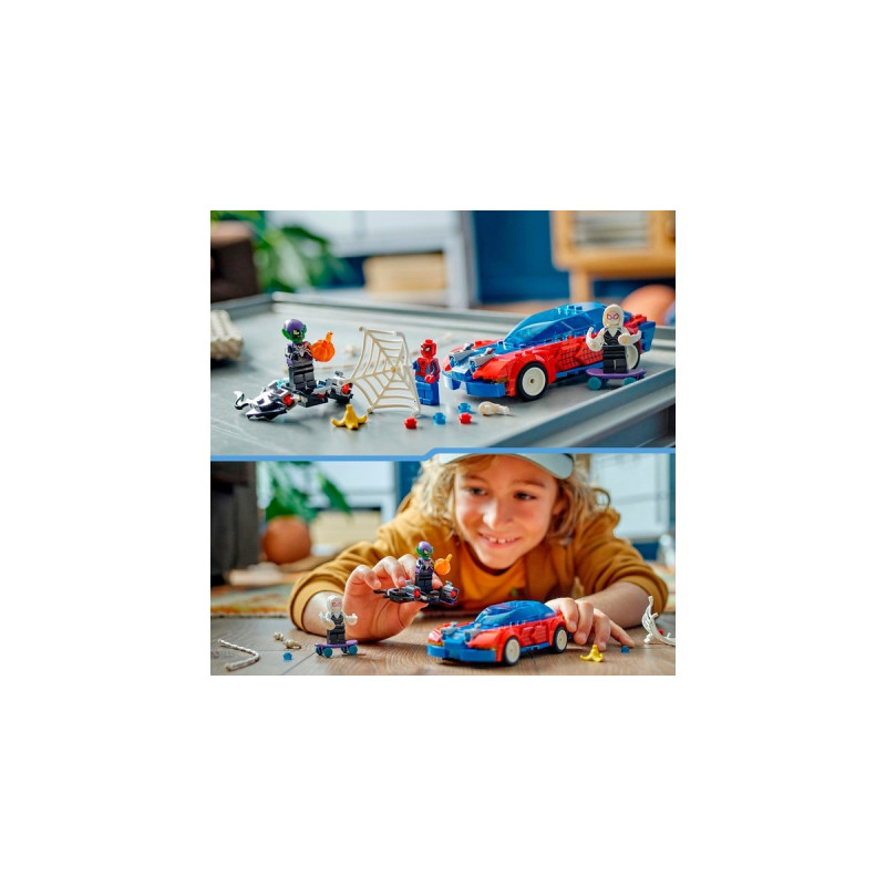 LEGO 76279 Marvel Super Heroes Spider-Mans Rennauto & Venom Green Goblin, Konstruktionsspielzeug