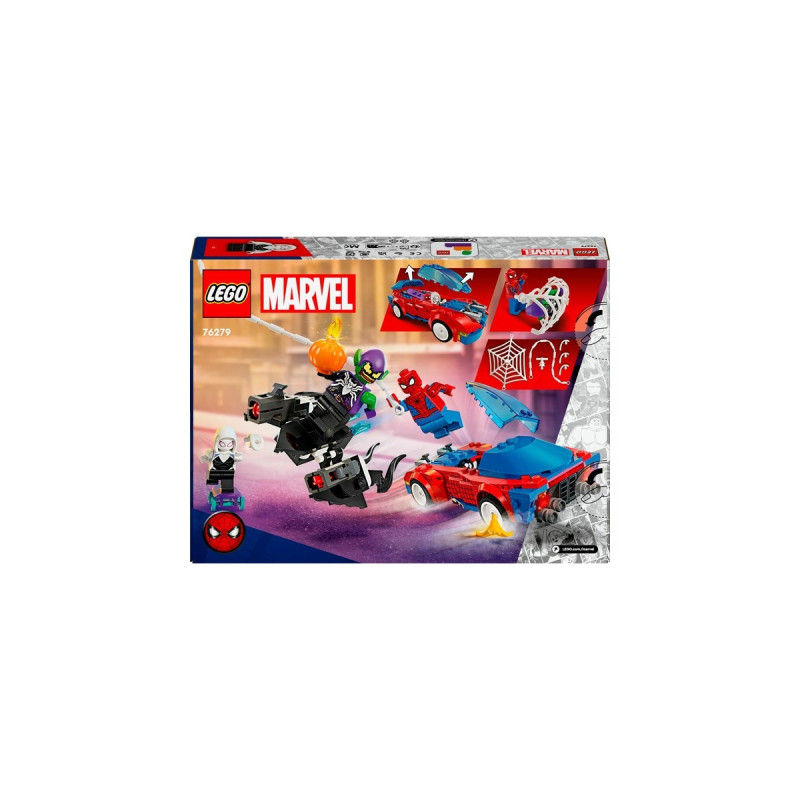 LEGO 76279 Marvel Super Heroes Spider-Mans Rennauto & Venom Green Goblin, Konstruktionsspielzeug