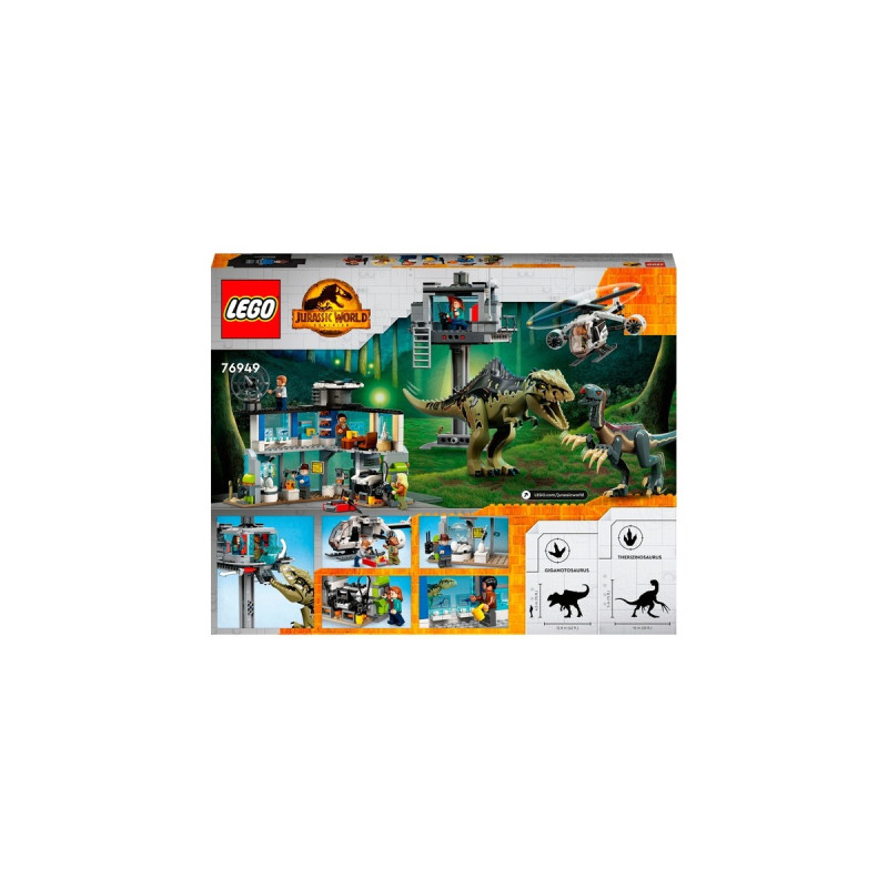 LEGO 76949 Jurassic World Giganotosaurus & Therizinosaurus Angriff, Konstruktionsspielzeug