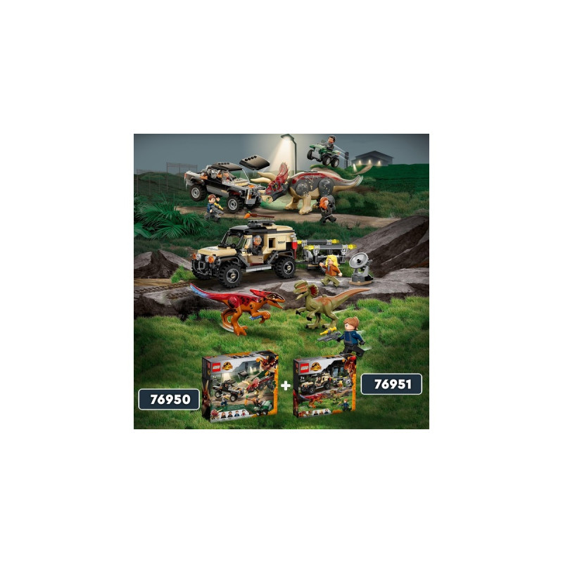 LEGO 76951 Jurassic World Pyroraptor & Dilophosaurus Transport, Konstruktionsspielzeug
