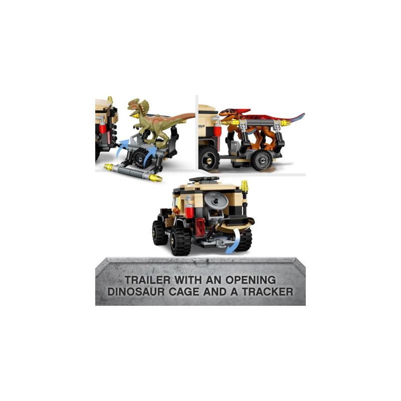 LEGO 76951 Jurassic World Pyroraptor & Dilophosaurus Transport, Konstruktionsspielzeug