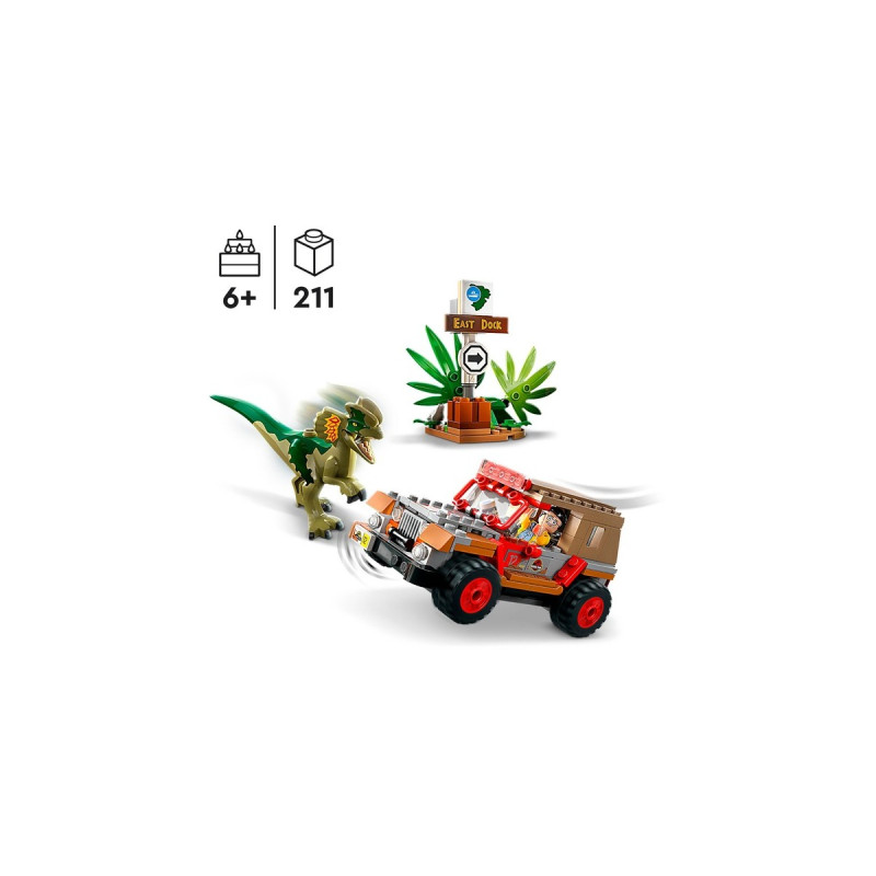 LEGO 76958 Jurassic World Hinterhalt des Dilophosaurus, Konstruktionsspielzeug