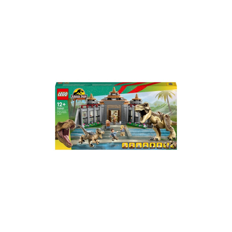 LEGO 76961 Jurassic World Angriff des T. rex und des Raptors auf das Besucherzentrum, Konstruktionsspielzeug