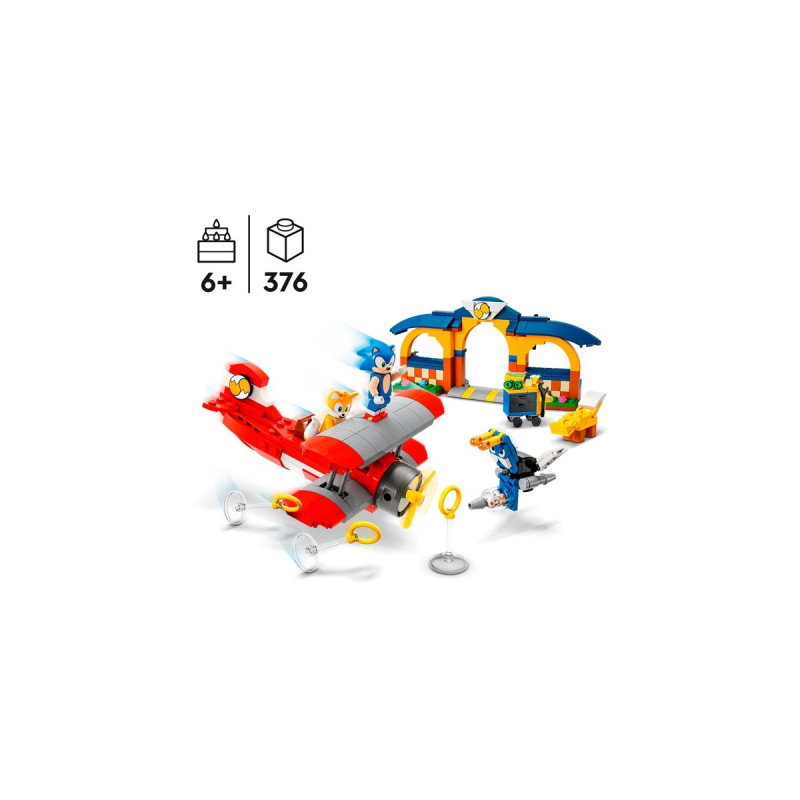 LEGO 76991 Sonic the Hedgehog Sonic Tails‘ Tornadoflieger mit Werkstatt, Konstruktionsspielzeug