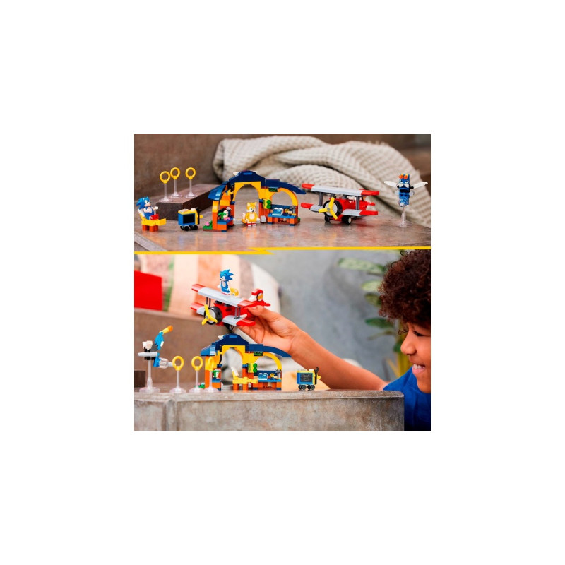 LEGO 76991 Sonic the Hedgehog Sonic Tails‘ Tornadoflieger mit Werkstatt, Konstruktionsspielzeug