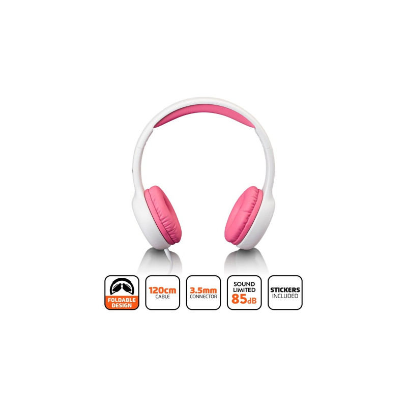 Lenco HP-010, Kopfhörer(pink, 3.5 mm Klinke)