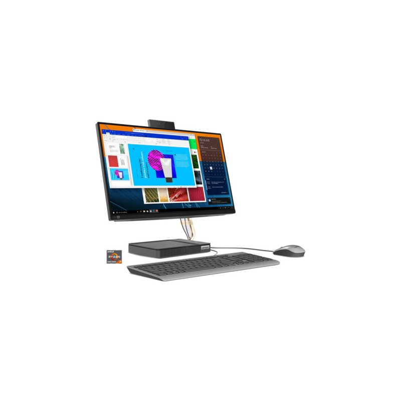 Lenovo IdeaCentre AiO 5 24ALC6 (F0G20043GE), PC-System(grau, Windows 11 Home 64-Bit)