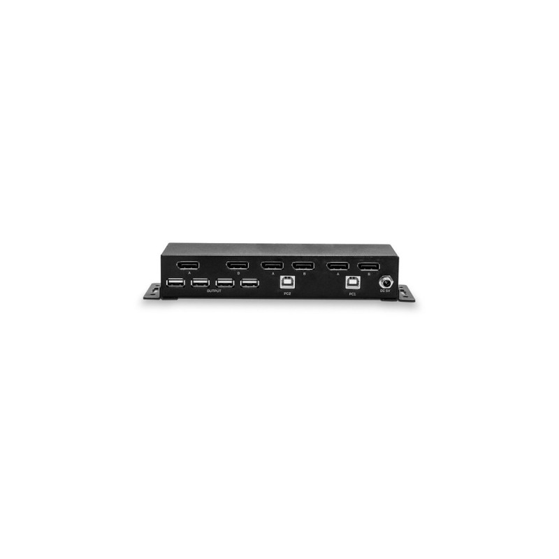 Lindy 2 Port Dual Head DisplayPort 1.2 KVM Switch, Dockingstation(schwarz)