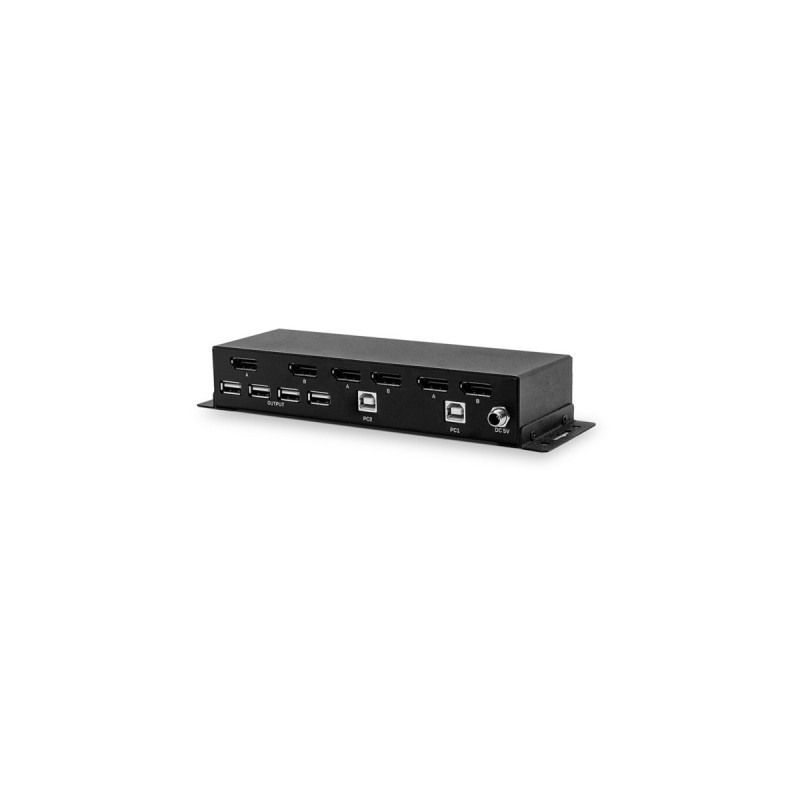 Lindy 2 Port Dual Head DisplayPort 1.2 KVM Switch, Dockingstation(schwarz)
