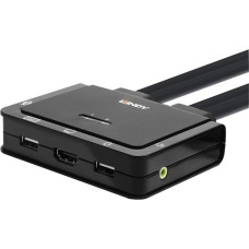 Lindy 2 Port HDMI 4K60, USB Typ C, USB 2.0 & Audio Cable KVM Switch, KVM-Switch
