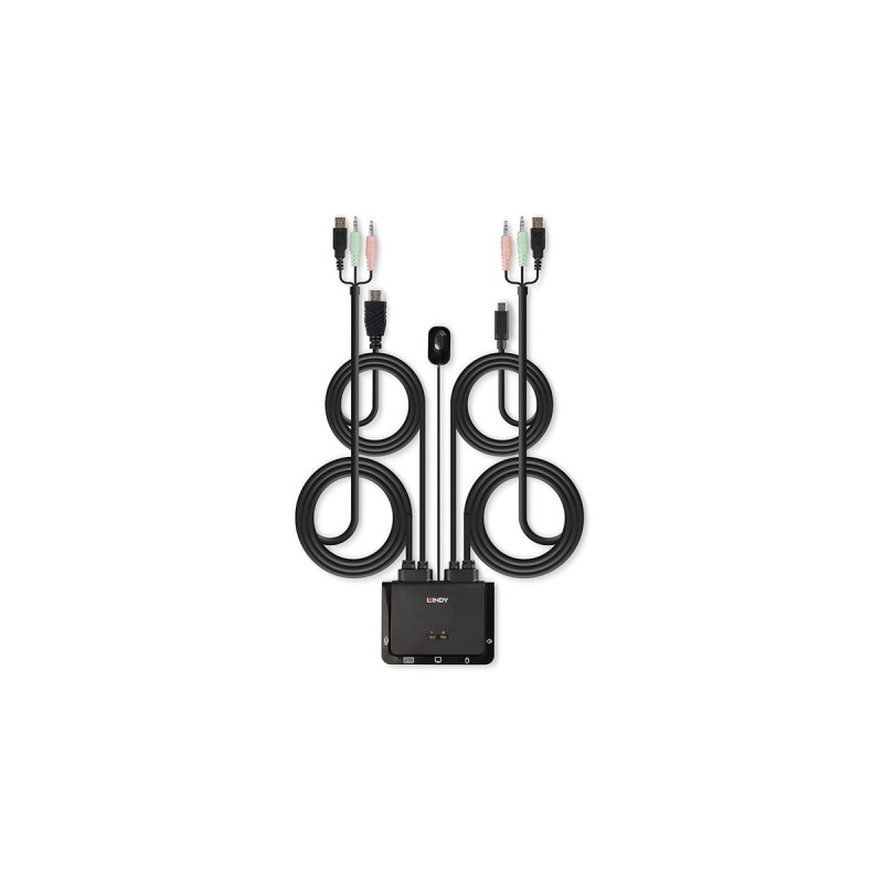 Lindy 2 Port HDMI 4K60, USB Typ C, USB 2.0 & Audio Cable KVM Switch, KVM-Switch