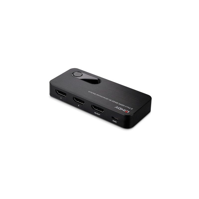 Lindy 2-Port HDMI Switch 2.1 8K60 HDR(schwarz, bidirektional)