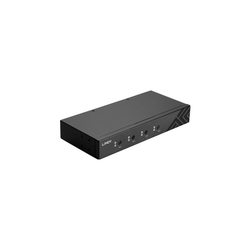Lindy 4 Port KM Switch, USB 2.0 & Audio, KVM-Switch(schwarz)