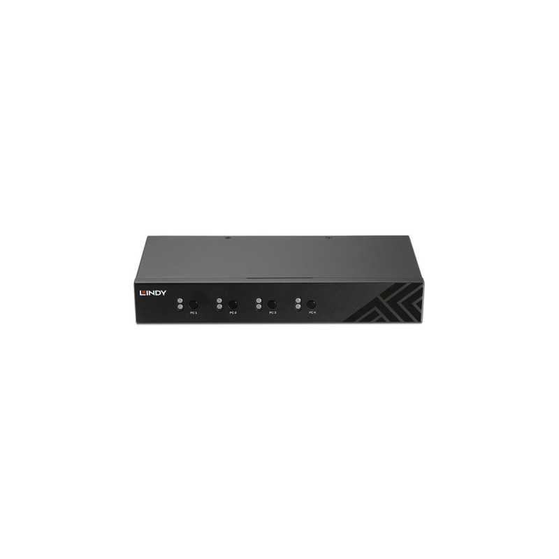 Lindy 4 Port KM Switch, USB 2.0 & Audio, KVM-Switch(schwarz)