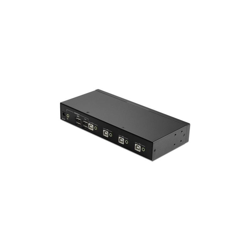 Lindy 4 Port KM Switch, USB 2.0 & Audio, KVM-Switch(schwarz)
