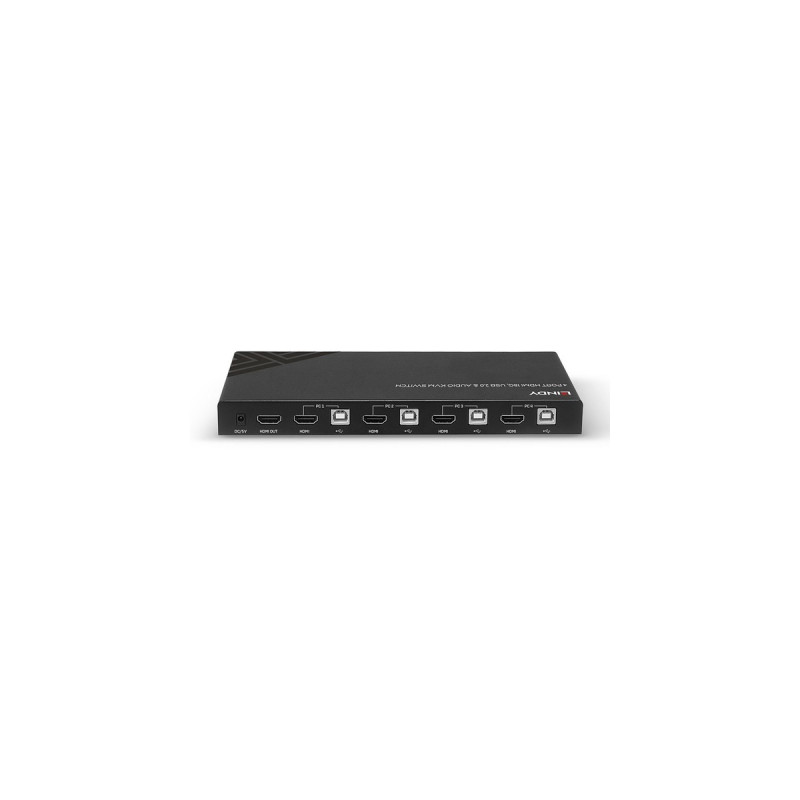 Lindy 4 Port KVM Switch HDMI 4K60, USB 2.0 & Audio, KVM-Switch(schwarz)