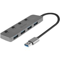 Lindy 4 Port USB 3.0 Hub mit Ein-/Ausschaltern, USB-Hub