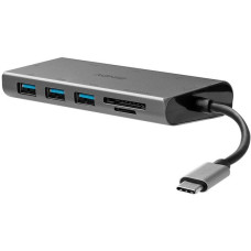 Lindy DST-Mini Plus, Dockingstation(aluminium, mit 4K HDMI, VGA Support & 100W Pass-Through-Laden)