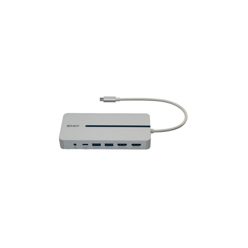 Lindy DST-Mx Duo, Dockingstation(2x 4K HDMI, PD 3.0 100W, USB 3.2 Gen 1, Gigabit Ethernet, Audio)