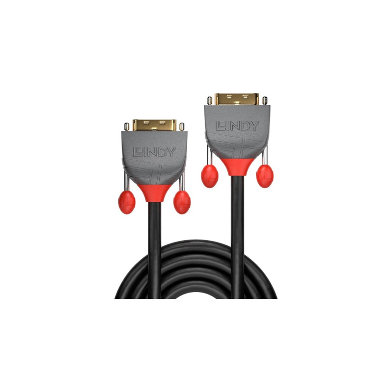 Lindy DVI-D Dual-Link Kabel, Anthra Line(schwarz/grau, 15 Meter)