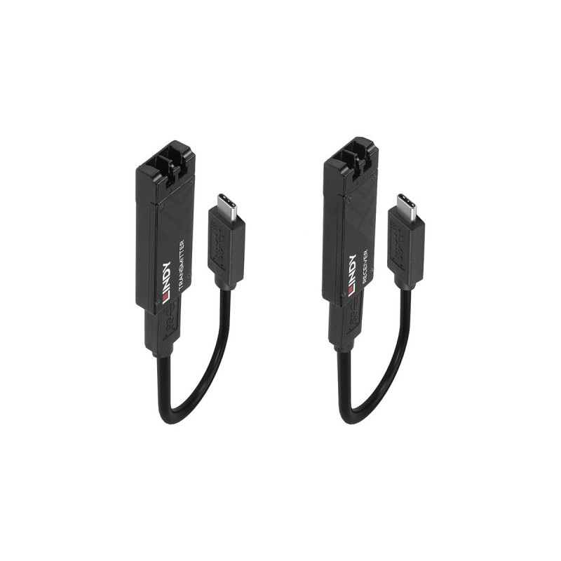 Lindy Fibre Optic USB 3.2 Typ C Extender, Verlängerungskabel(schwarz, max. Reichweite 100 Meter)
