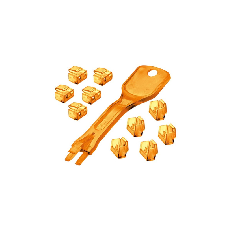 Lindy RJ45 Port Schloss (10 Stück) mit Schlüssel, Diebstahlschutz(orange, Code: Orange)