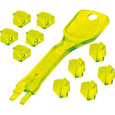 Lindy RJ45 Port Schloss (10 Stück) mit Schlüssel, Diebstahlschutz(gelb, Code: Gelb)