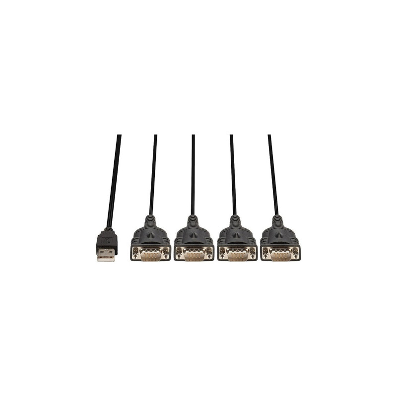 4x Seriell RS232 Stecker(schwarz, 94cm)