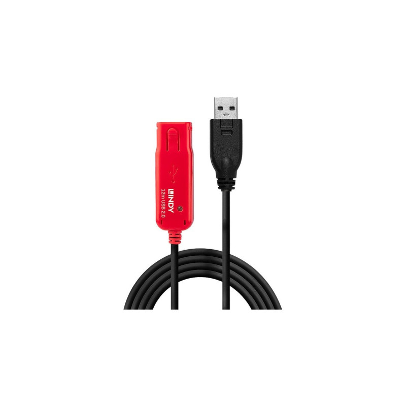 USB-A Buchse(schwarz/rot, 12 Meter)
