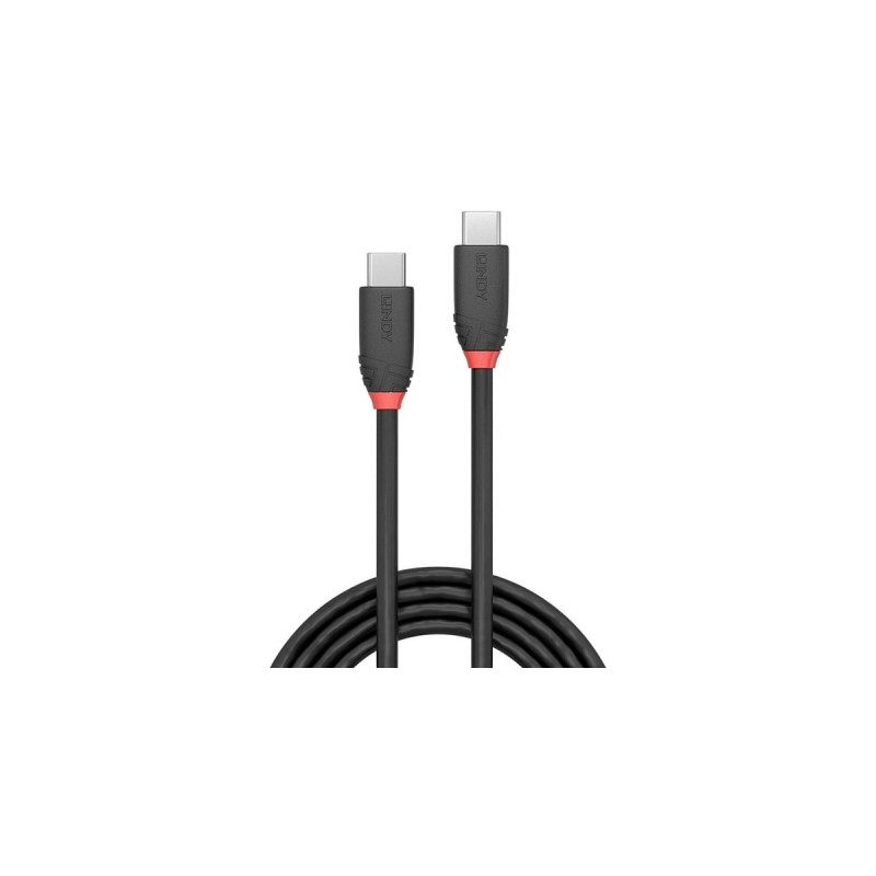USB-C Stecker(schwarz, 1 Meter, Laden mit bis zu 60 Watt)