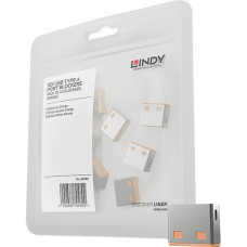 Lindy USB Port Schloss (10 Stück) ohne Schlüssel, Diebstahlschutz(orange, Code: ORANGE)