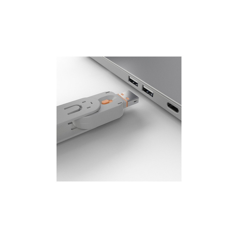 Lindy USB Port Schloss (4 Stück) mit Schlüssel, Diebstahlschutz(orange, Code: ORANGE)