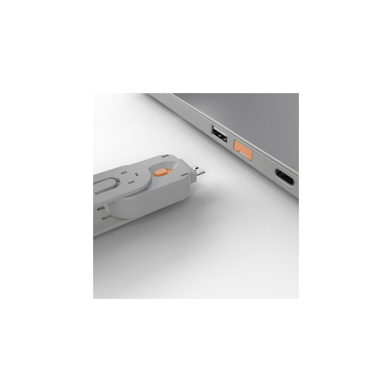 Lindy USB Port Schloss (4 Stück) mit Schlüssel, Diebstahlschutz(orange, Code: ORANGE)